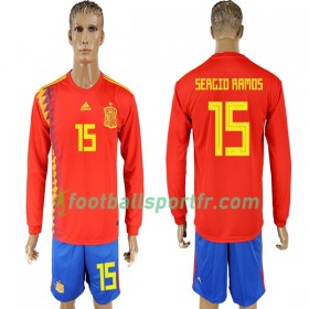 Tenue Espagne Ramos 15 Domicile Coupe du monde 2018 Maillot de Foot ML